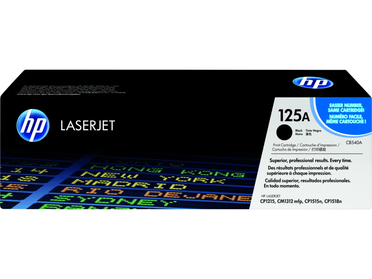 HP 125A Black Original LaserJet Toner Cartridge CB540A standard capacity toner cartridge