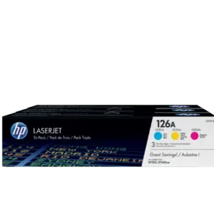 HP 126A 3-pack Cyan Magenta Yellow Original LaserJet Toner Cartridges CF341A