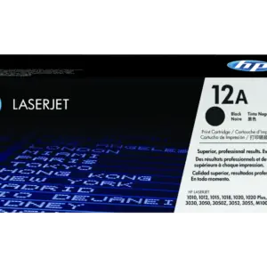 HP 12A Black Original LaserJet Toner Cartridge Q2612A standard capacity toner cartridge