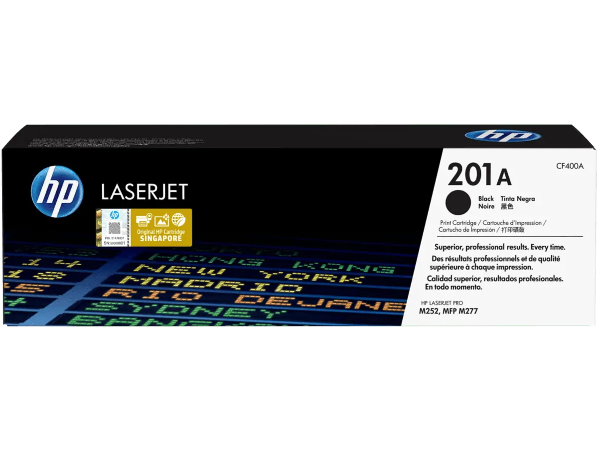 HP 201A Black Original LaserJet Toner Cartridge CF400A standard capacity black laser toner cartridge