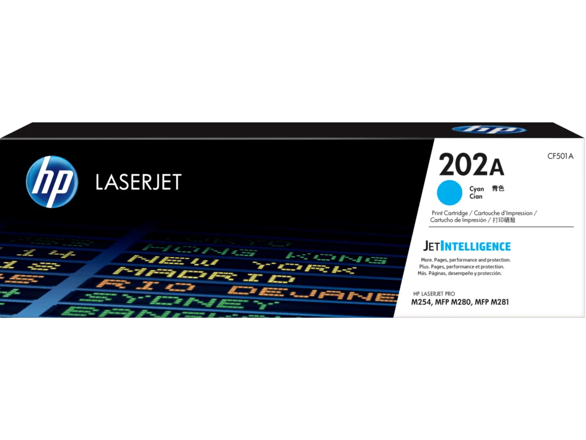 HP 202A Cyan Original LaserJet Toner Cartridge CF501A