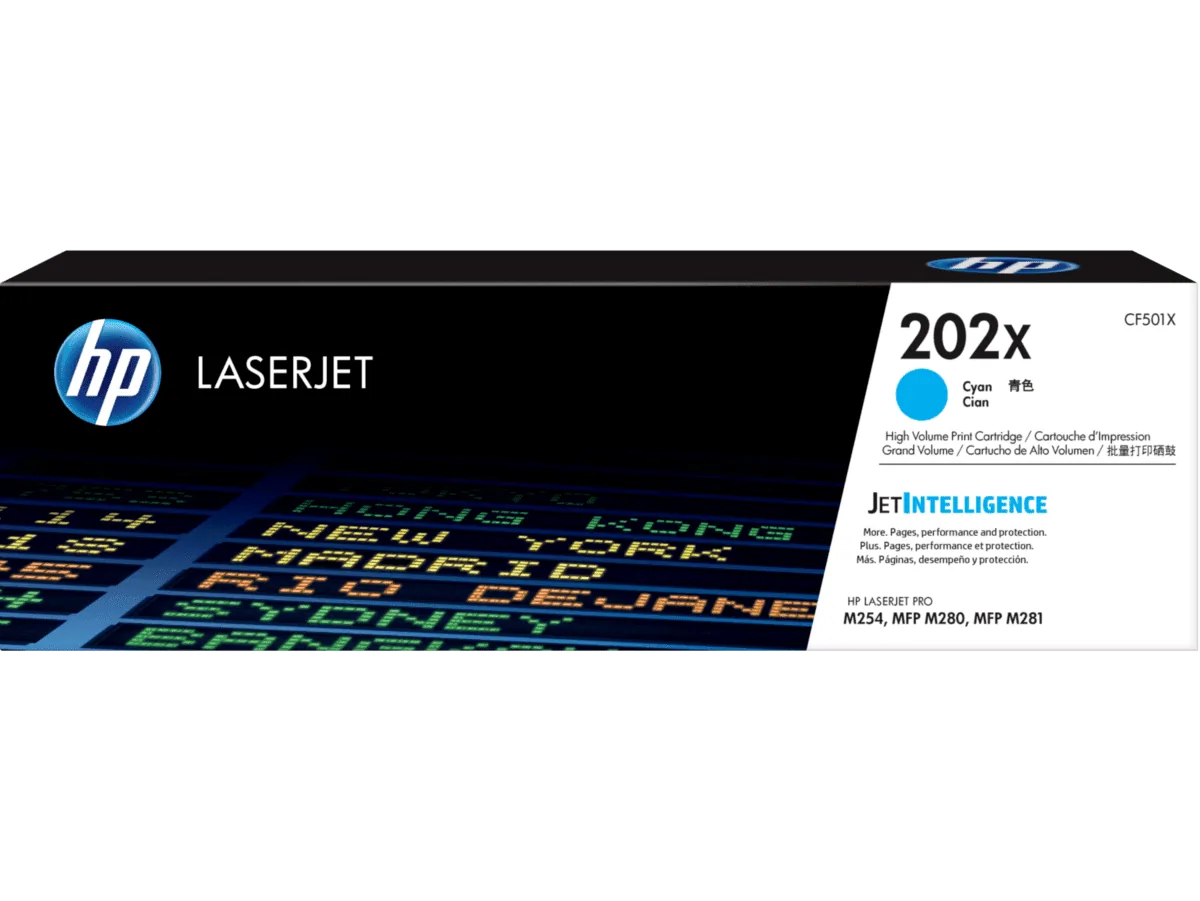 HP 202X High Yield Cyan Original LaserJet Toner Cartridge CF501X