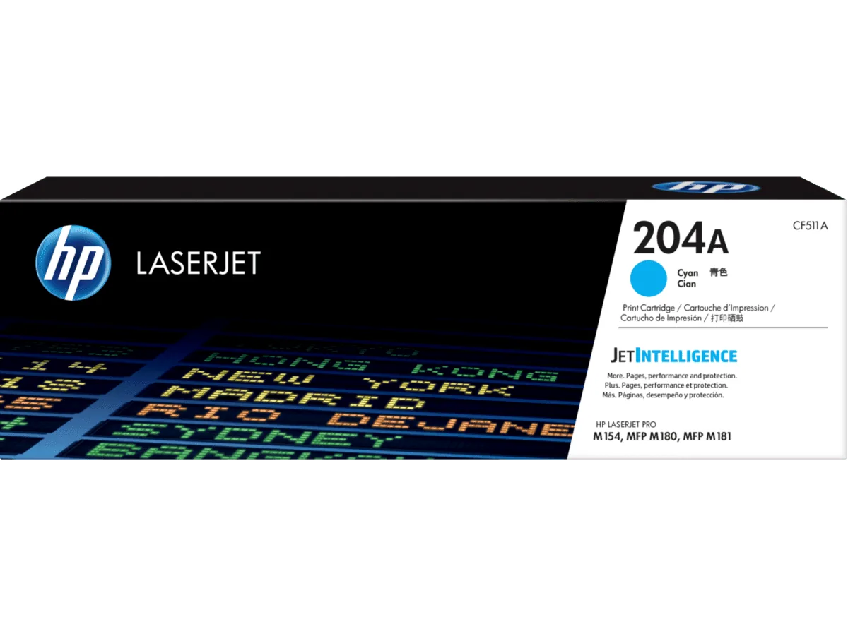HP 204A Cyan Original LaserJet Toner Cartridge CF511A