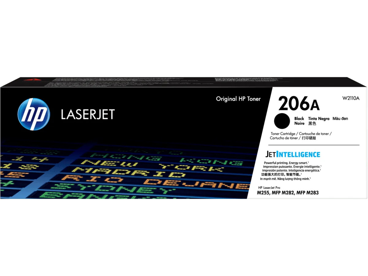 HP 206A Black Original LaserJet Toner Cartridge W2110A standard capacity toner cartridge