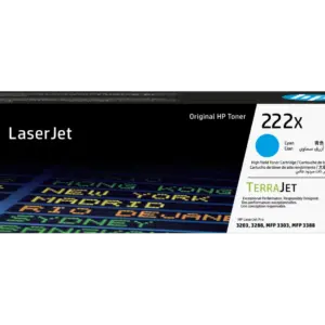 HP 222X High Yield Cyan Original LaserJet Toner Cartridge W2221X