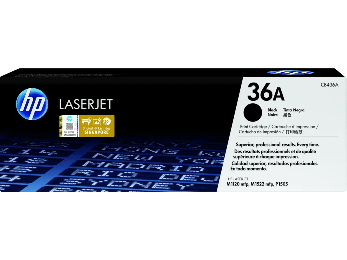 HP 36A Black Original LaserJet Toner Cartridge model CB436A