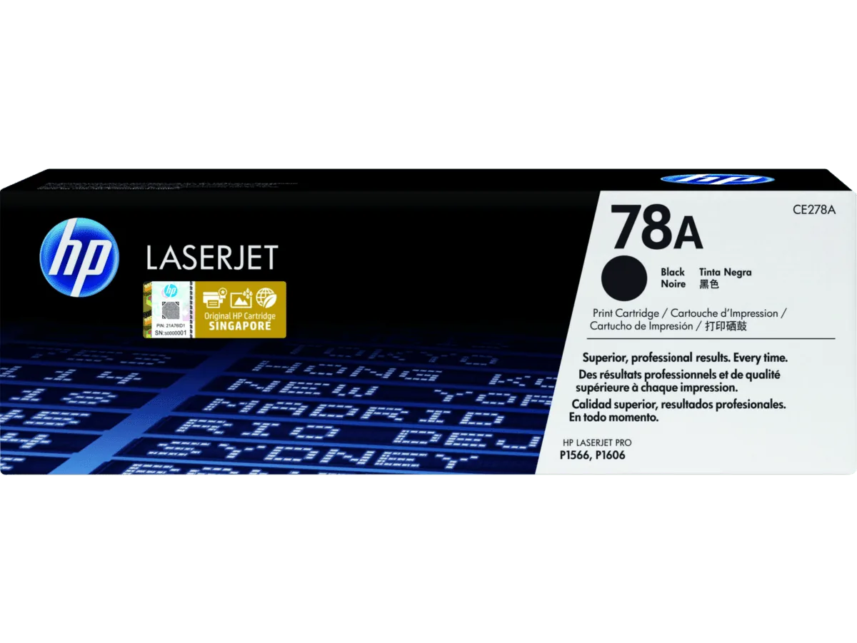 HP 78A Black Original LaserJet Toner Cartridge CE278A