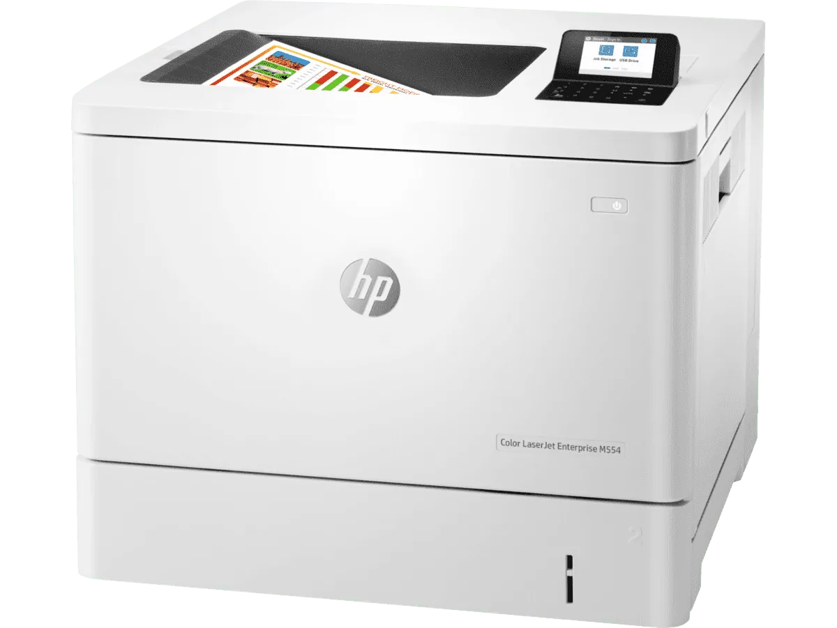 HP Color LaserJet Enterprise M554dn Printer product view 2