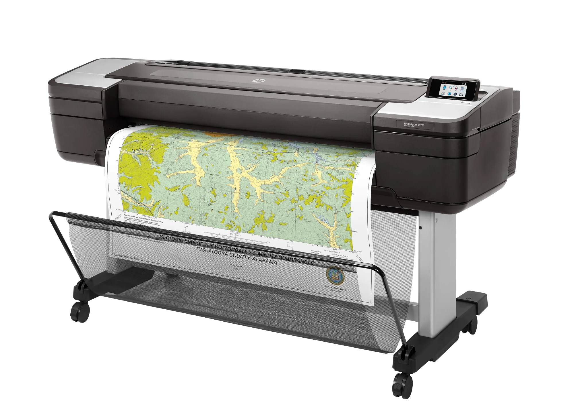 HP DesignJet T1700 44-in PostScript Printer side view