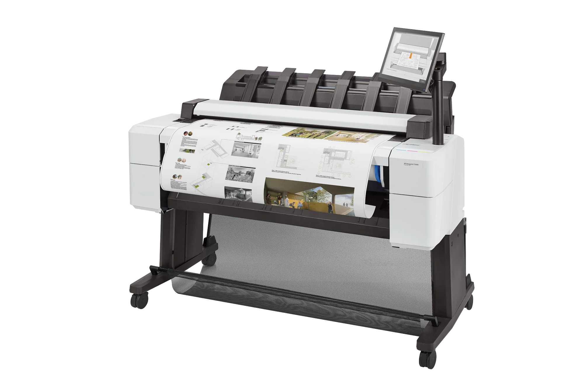 HP DesignJet T2600 36-in PostScript Multifunction Printer Plus Edition side view