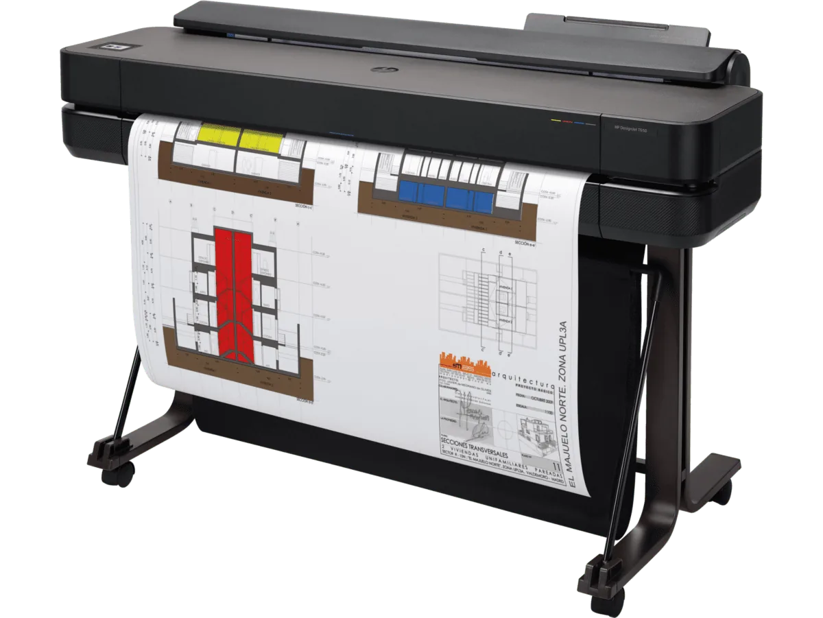 HP DesignJet T650 36-in Printer side view