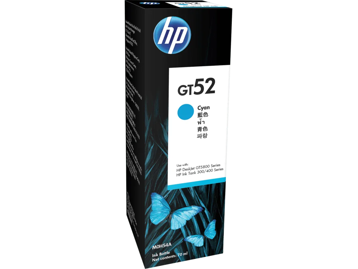HP GT52 70-ml Cyan Original Ink Bottle M0H54AA