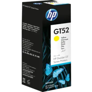 HP GT52 70-ml Yellow Original Ink Bottle in its retail box