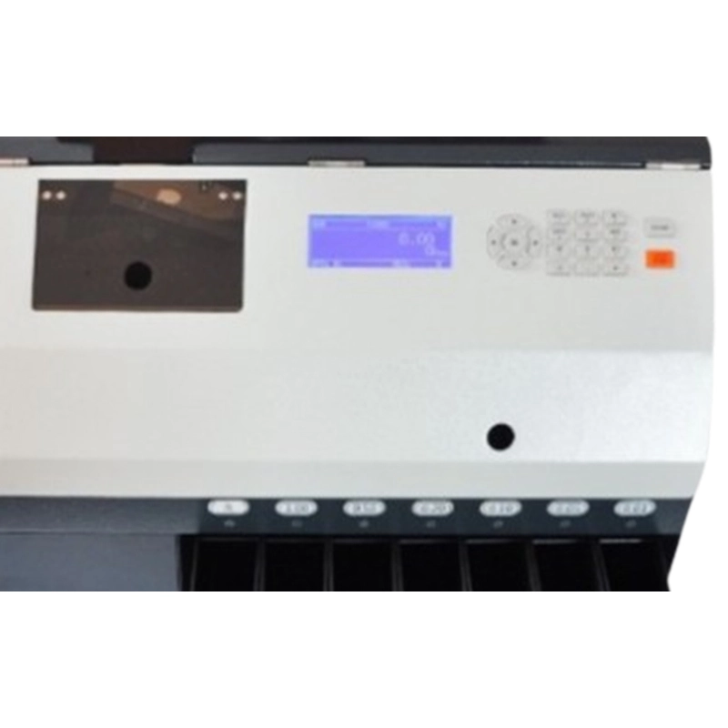 Primus PRC-60 coin sorter display, control panel and sorting outlet detail