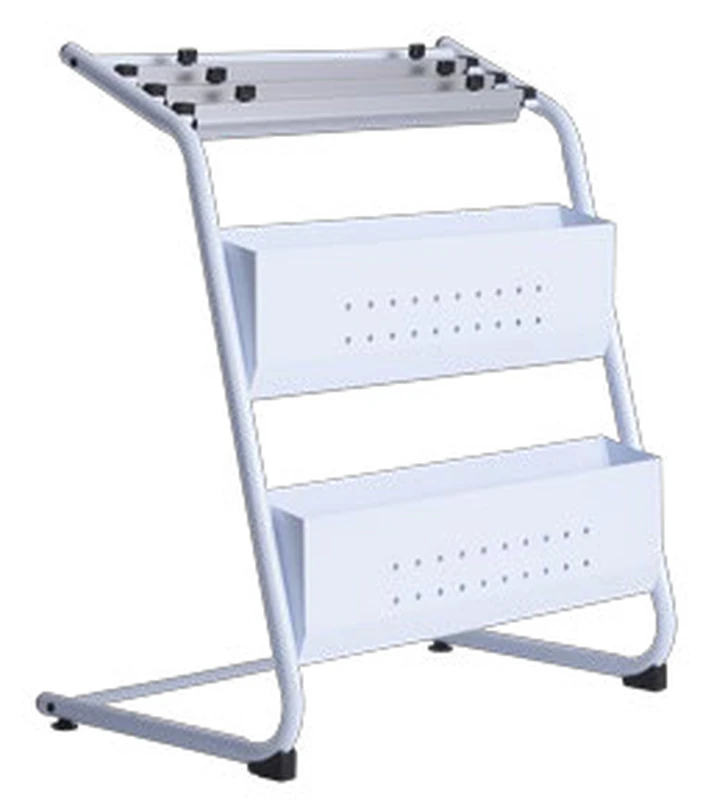 WriteBest Newspaper & Magazine Rack NM323 - tiered literature display and hanging newspaper rods