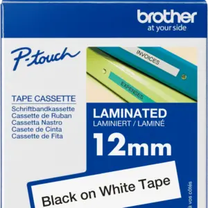 Brother TZe-231 12mm Black on White Laminated Tape — box front
