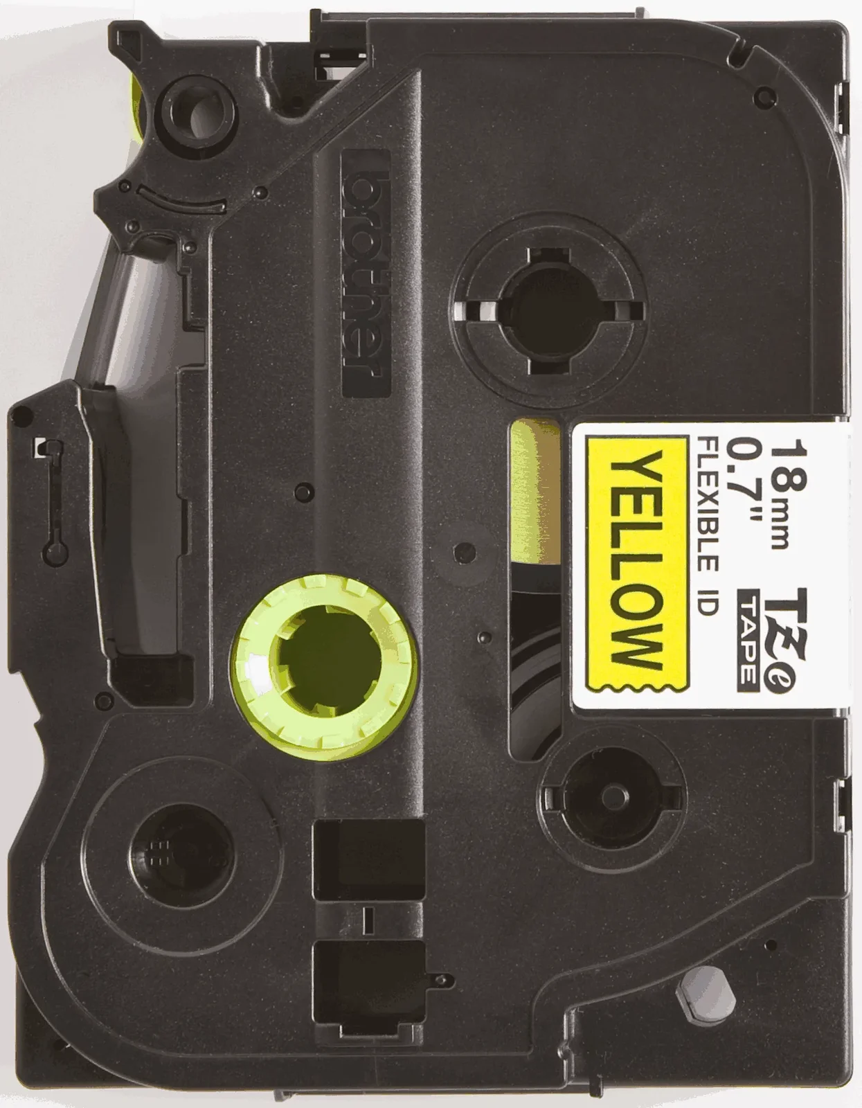 Brother TZe-FX641 18mm Black on Yellow Flexible ID Laminated Tape — tape cassette