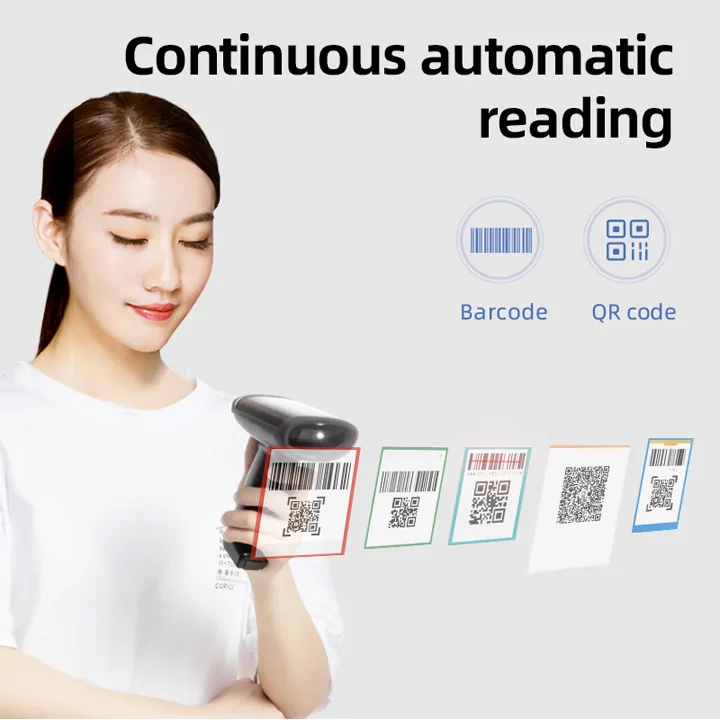 Deli ES226 handheld barcode scanner barcode and QR reading
