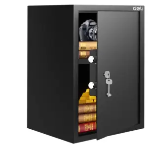 Deli ET564 safe with door open and key