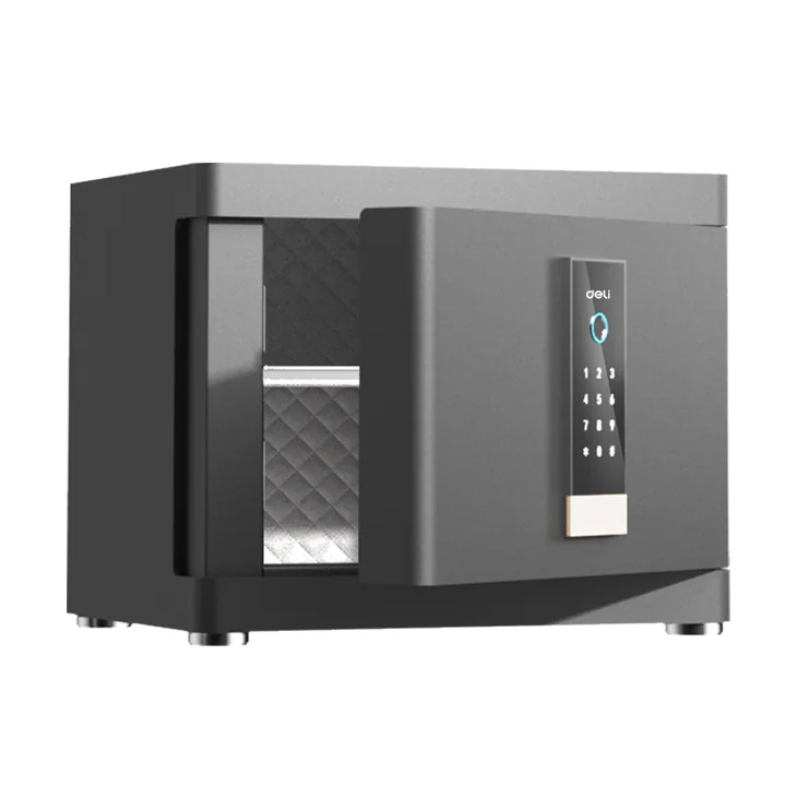Deli ET592 automatic door safe in angled view
