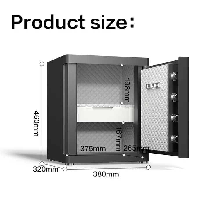 Deli ET593 automatic door safe dimensions view