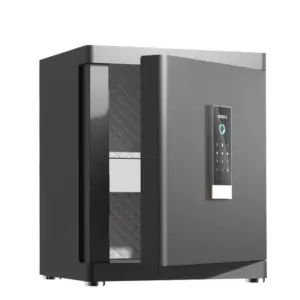 Deli ET593 automatic door safe in an angled view