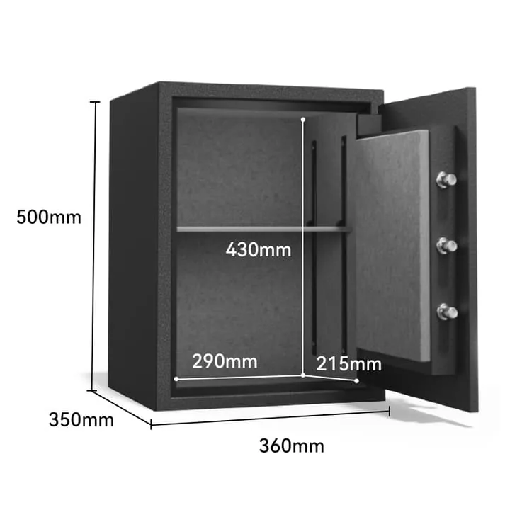 Deli ET600 fireproof digital safe dimensions product image