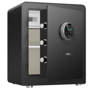 Deli ET631 safe with door open, shown from the front
