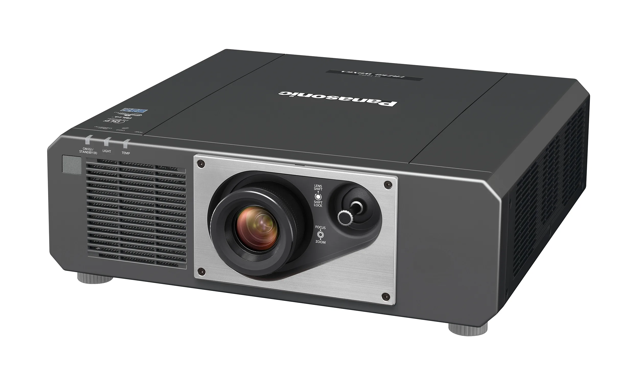 Panasonic PT-FRZ60 laser projector shown in angled view