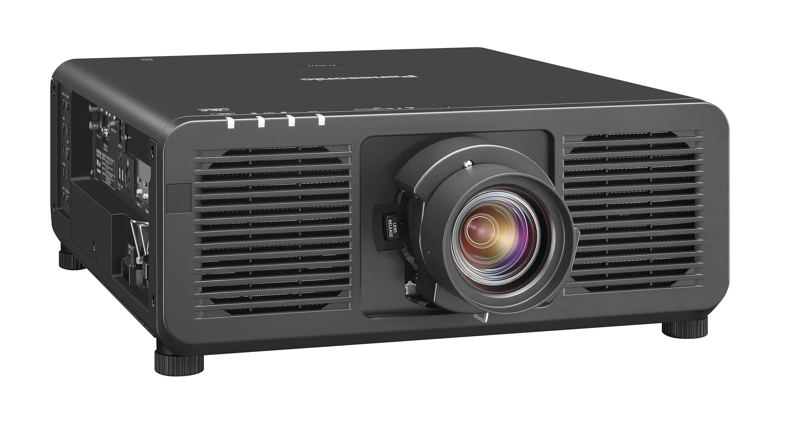 Panasonic PT-REZ15 black projector in angled right view
